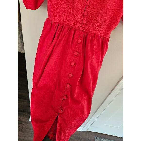 Maeve by Anthropologie Pink Puff Sleeve Button Front Mini Dress Size Small - Picture 9 of 15